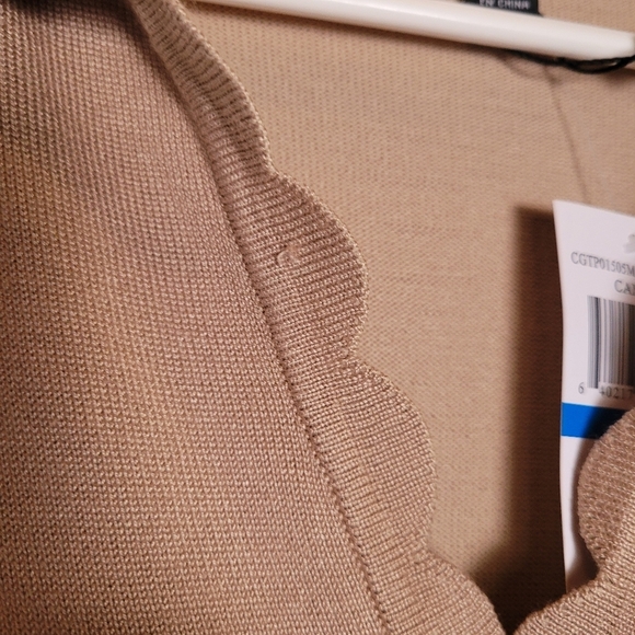 NWT Cable & Gauge Women's 3/4 Sleeve Scalloped Detail Top Size XL - Picture 5 of 10